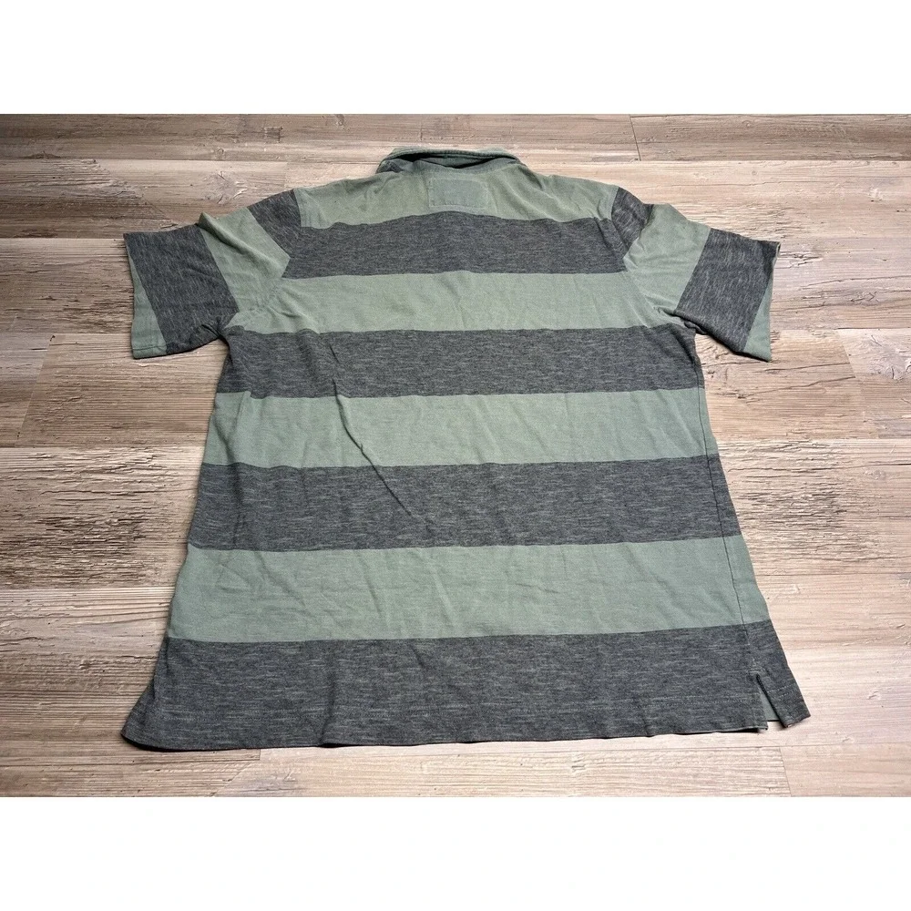 The North Face Polo Shirt L Faded Striped Golf Casual Outdoors Surfer Grunge TNF